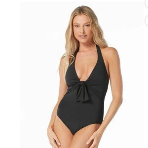 Vince Camuto Elegant Black Halter One-Piece Swimsuit Size 6 NWT